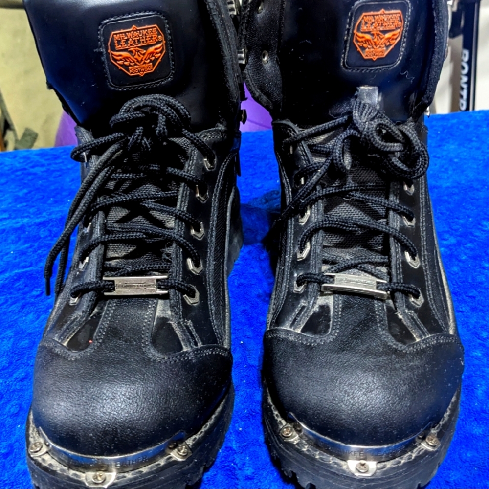 Milwaukee Leather Motorcycle Boots | Unisex | Black | Size 10.5 US